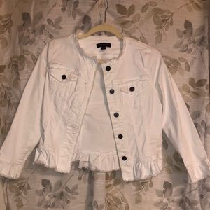 Ann Taylor white denim jacket